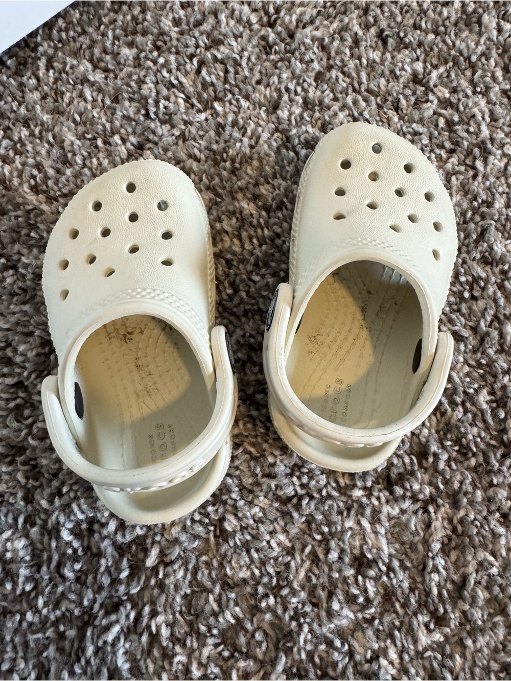 CROCS Kids Cream Lightweight Clog Sandals baby size 4c